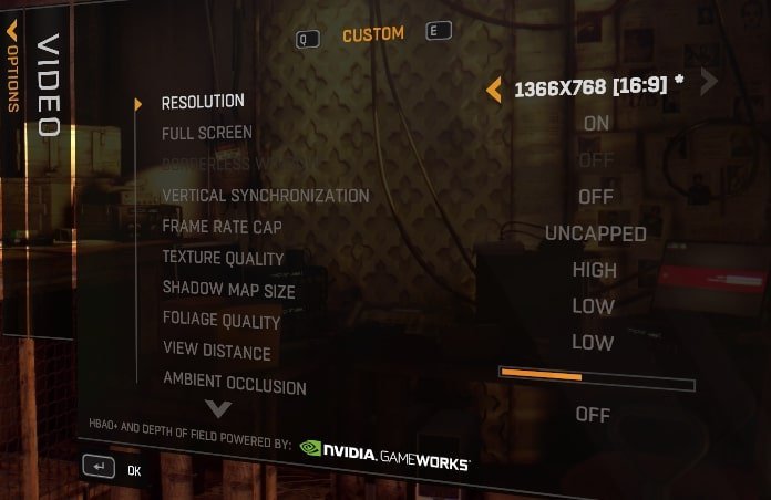 graphics settings for dying light