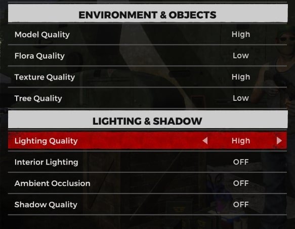 h1z1 graphics settings to fix lag