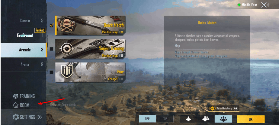 Custom room In PUBG
